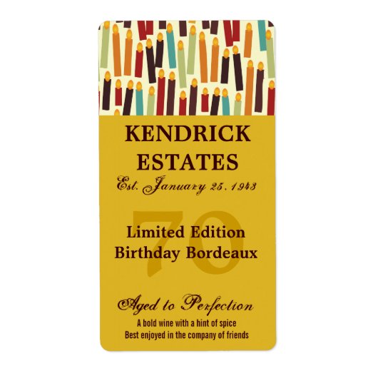 Gouden Verjaardag Wijn Label (375ml) (Voorkant)
