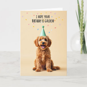 Gouden Verjaardags Puppy Kaart