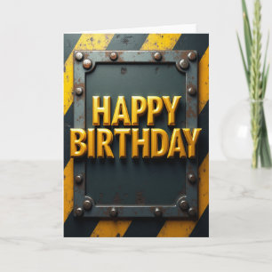 Gouden Verjaardagskaart met Letters Kaart