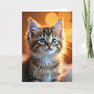 Gouden Verjaardagskaart voor Kattenliefhebbers Kaart