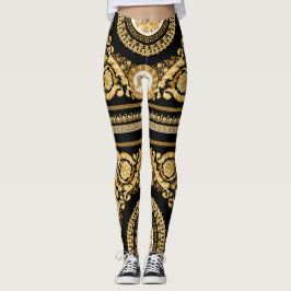 Gouden Versace Barocco leggings. GYMprestaties Leggings