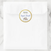 Gouden versiering op witte suiker scrub producteti ronde sticker (Tas)