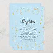 Gouden Viering op Blue Baptism Kaart (Voorkant / Achterkant)