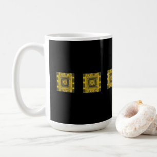 Gouden Vierkant AI-kunst Koffiemok