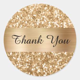 Gouden vierkante glitter schitterende strook folie ronde sticker