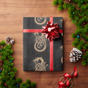 Gouden Viking Serpent Knoop Symbool Cadeaupapier