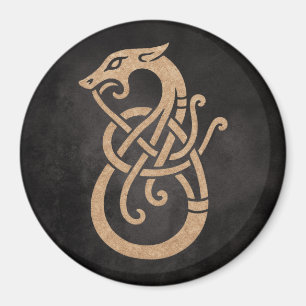 Gouden Viking Serpent Knoop Symbool Magneet