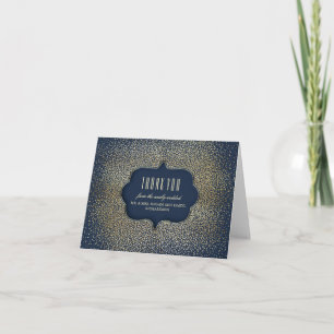 Gouden Vintage Confetti Navy Trouw Trouwkaarten Bedankkaart