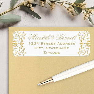 Gouden Vintage Glamour Trouw Retouradres Etiket