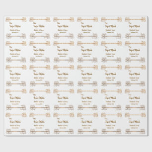 Gouden vintage glitter het perfecte match koppel n cadeaupapier