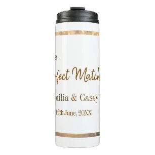 Gouden vintage glitter het perfecte match koppel n thermosbeker