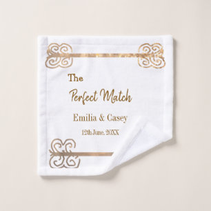 Gouden vintage glitter het perfecte match koppel n washandje