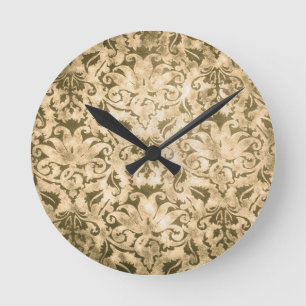 Gouden Vintage Patroon Ronde Klok
