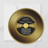 Gouden Vinyl 45 Jaar Jubileumfeest Kaart (Voorkant)