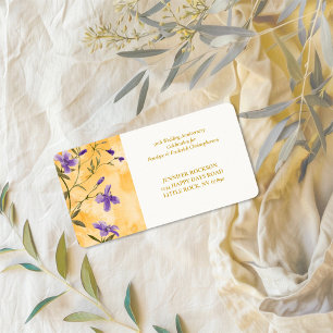 Gouden Violets Bloemen 50ste bruiloft Jubileum Etiket