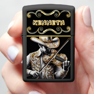 Gouden viool Kenmerken Cowboy Engraving