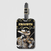 Gouden viool Kenmerken Cowboy Engraving Bagagelabel (Voorkant (verticaal))