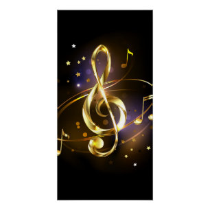 Gouden Vioolsleutel Muziek Perfect Poster