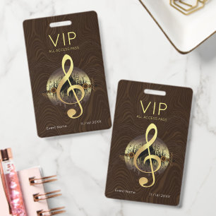 Gouden Vioolsleutel VIP All-Access Abstract Bruin Badge