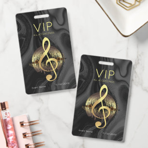Gouden Vioolsleutel VIP All-Access Abstracte Golf Badge