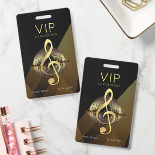 Gouden Vioolsleutel VIP All-Access Luxe Abstract Badge