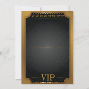 Gouden VIP Ticket Pas Lege Verjaardagsuitnodiging Kaart