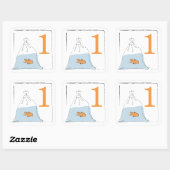 Gouden Vis in Zak Vierkante Sticker (Vel)