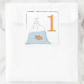 Gouden Vis in Zak Vierkante Sticker (Tas)