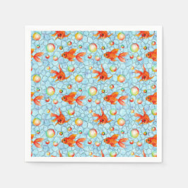 gouden vissen en zeepbellen servet