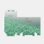 Gouden Vissen & Groene Glitter Verjaardag Bedankdoosjes (Uitgevouwen)