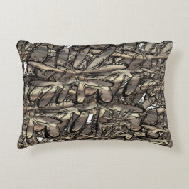 Gouden vlam bloem accent kussen