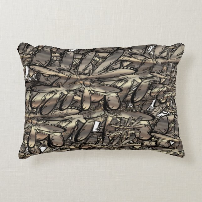 Gouden vlam bloem accent kussen (Voorkant)