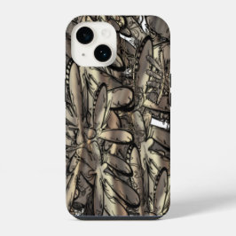 Gouden vlam bloem iPhone 14 hoesje