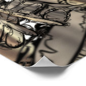 Gouden vlam bloem poster (Hoek)