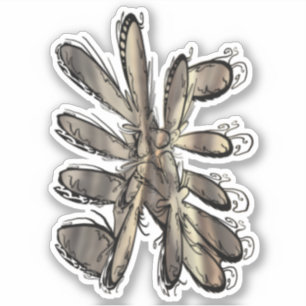 Gouden vlam bloem sticker