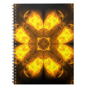 Gouden Vlam Kaleidoscoop Fractale Kunst Notitieboek