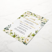 Gouden Vlinder Bloemen 50ste bruiloft Jubileum Folie Uitnodiging (Gedraaid)