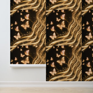 Gouden Vlinder Fantasie Behang
