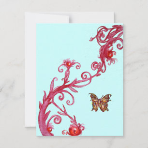 GOUDEN VLINDER, helder rood blauw Kaart