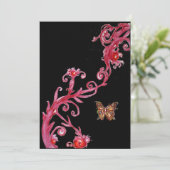 Gouden vlinder, helder rood zwart kaart (Staand voorkant)