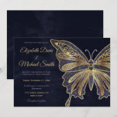 Gouden vlinder hemels esthetisch kaart (Voorkant / Achterkant)