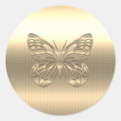  gouden vlinder ronde sticker (Voorkant)