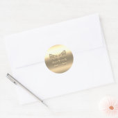  gouden vlinder ronde sticker (Envelop)
