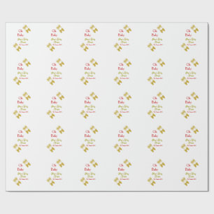 Gouden vlinder rood baby shower oh baby modern cadeaupapier