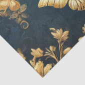 Gouden Vlinders in Bloementuin Decoupage Tissuepapier (Detail)