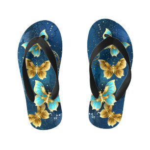 Gouden vlinders kinder teenslippers