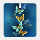 Gouden vlinders metalen ornament (Achterkant)