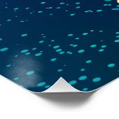 Gouden Vlinders op een Blauwe Achtergrond Perfect Poster (Hoek)