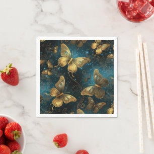 Gouden Vlinders Papieren servetten