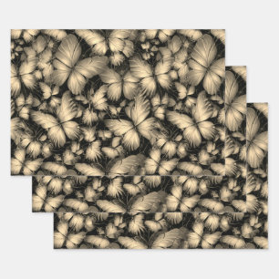 Gouden Vlinders Print Inpakpapier Vel